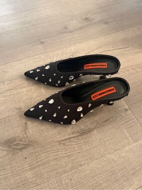 SIMONMILLER Teardrop Crystal Pointed Gala Mule